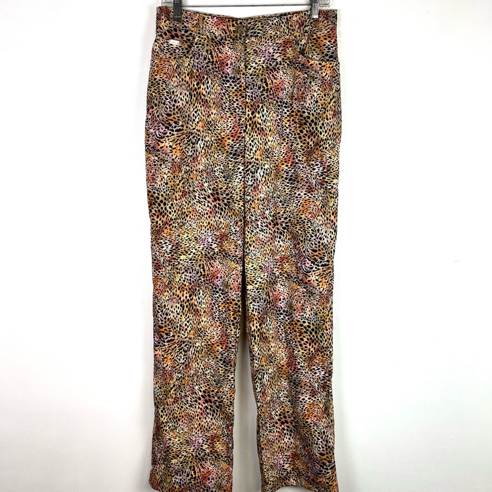 St John Sport by Marie Gray Size 8 Animal Print Leopard Straight Pants